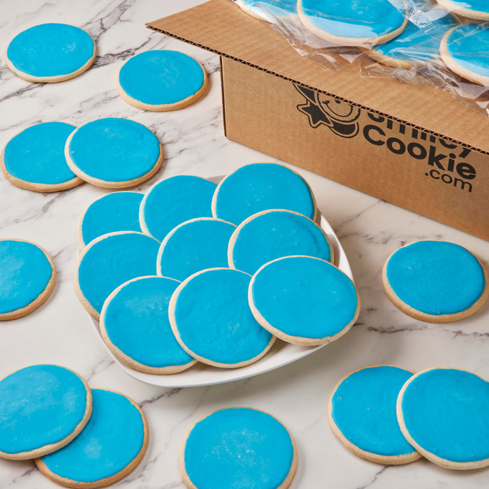 Classic Round Blue Iced Cookies 