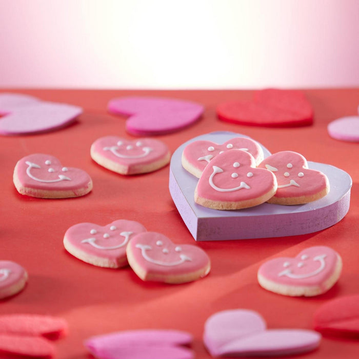 2.5" Mini Heart Smiley Cookies - SmileyCookie.com individually wrapped, nut - free, and kosher cookies delivered to you!