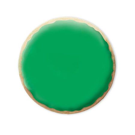2.5" Unwrapped Mini Round Green Iced Cookies - CM - SmileyCookie.com individually wrapped, nut - free, and kosher cookies delivered to you!