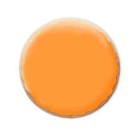 2.5" Unwrapped Mini Round Orange Iced Cookies - CM - SmileyCookie.com individually wrapped, nut - free, and kosher cookies delivered to you!