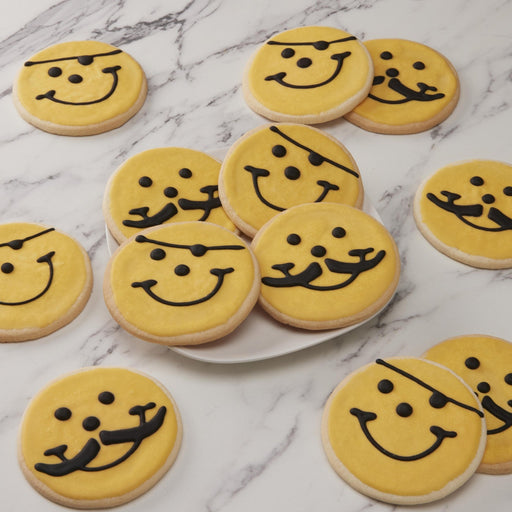 4" Mustache + Pirate Variety Pack - SmileyCookie.com individually wrapped, nut - free, and kosher cookies delivered to you!