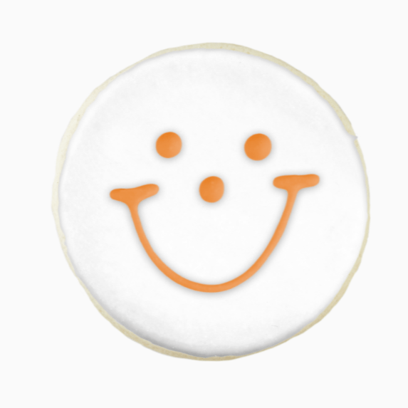 4" Orange Face Smiley Cookies - SmileyCookie.com individually wrapped, nut - free, and kosher cookies delivered to you!