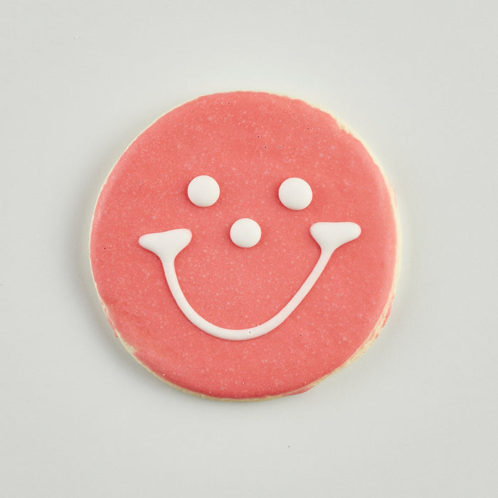 4" Pink Smiley Cookies - SmileyCookie.com individually wrapped, nut - free, and kosher cookies delivered to you!
