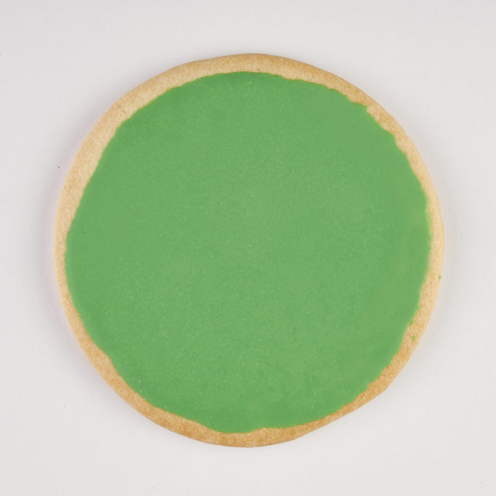 4" Round Green Iced Cookies - SmileyCookie.com individually wrapped, nut - free, and kosher cookies delivered to you!