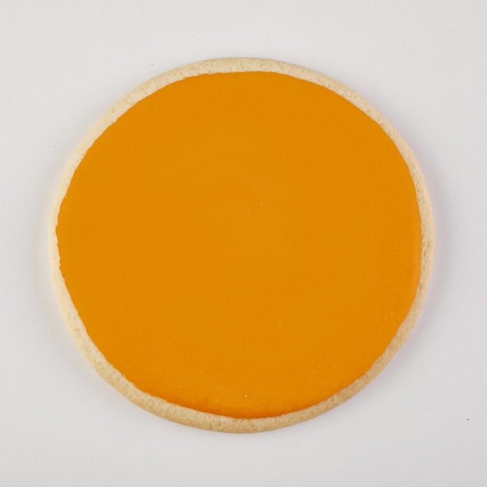 4" Round Orange Iced Cookies - SmileyCookie.com individually wrapped, nut - free, and kosher cookies delivered to you!