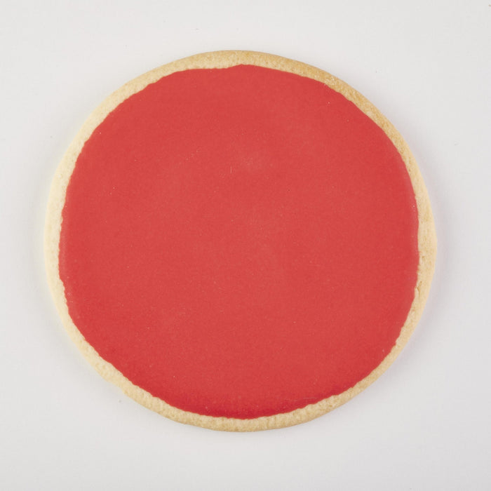 4" Round Red Iced Cookies - SmileyCookie.com individually wrapped, nut - free, and kosher cookies delivered to you!
