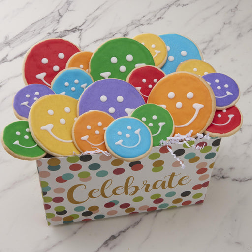 Celebrate Gift Box - SmileyCookie.com individually wrapped, nut - free, and kosher cookies delivered to you!