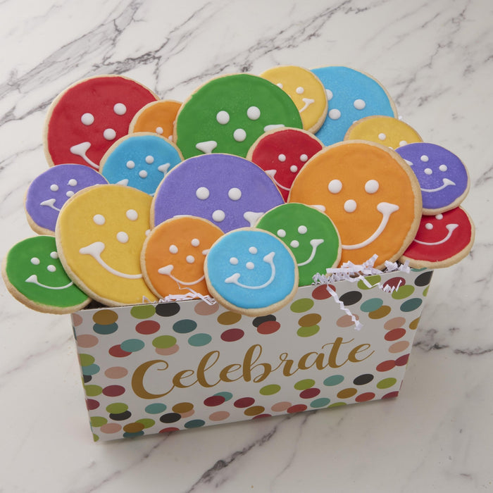 Celebrate Gift Box - SmileyCookie.com individually wrapped, nut - free, and kosher cookies delivered to you!