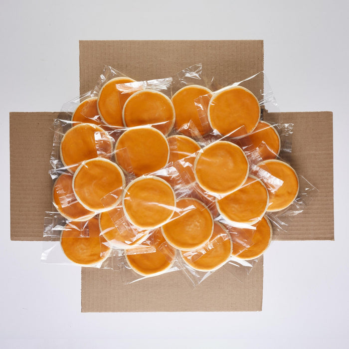 Classic Round Orange Iced Cookies  - SmileyCookie.com individually wrapped, nut - free, and kosher cookies delivered to you!
