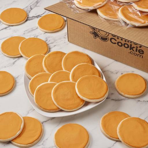 Classic Round Orange Iced Cookies  - SmileyCookie.com individually wrapped, nut - free, and kosher cookies delivered to you!