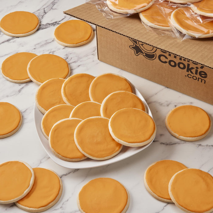 Classic Round Orange Iced Cookies  - SmileyCookie.com individually wrapped, nut - free, and kosher cookies delivered to you!