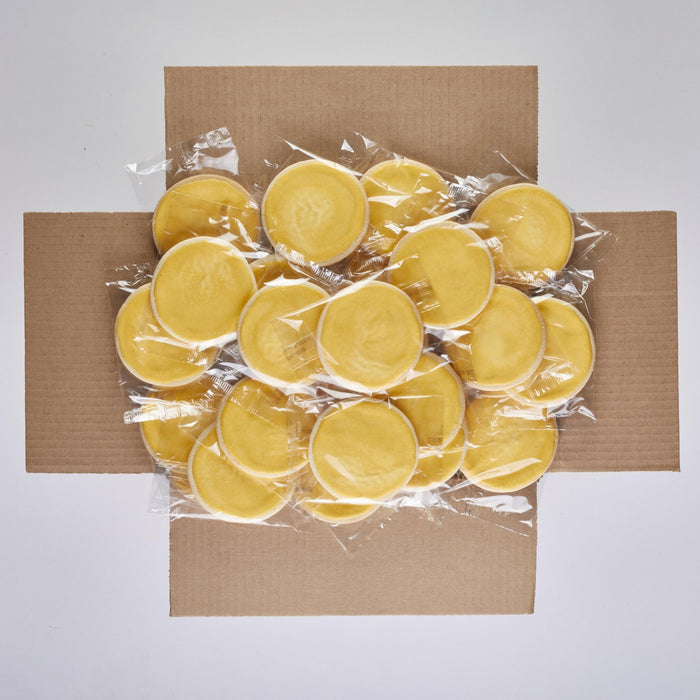 Classic Round Yellow Iced Cookies  - SmileyCookie.com individually wrapped, nut - free, and kosher cookies delivered to you!