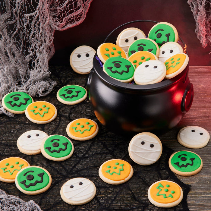 Halloween Mini Cookie Cauldron Gift Set - SmileyCookie.com individually wrapped, nut - free, and kosher cookies delivered to you!