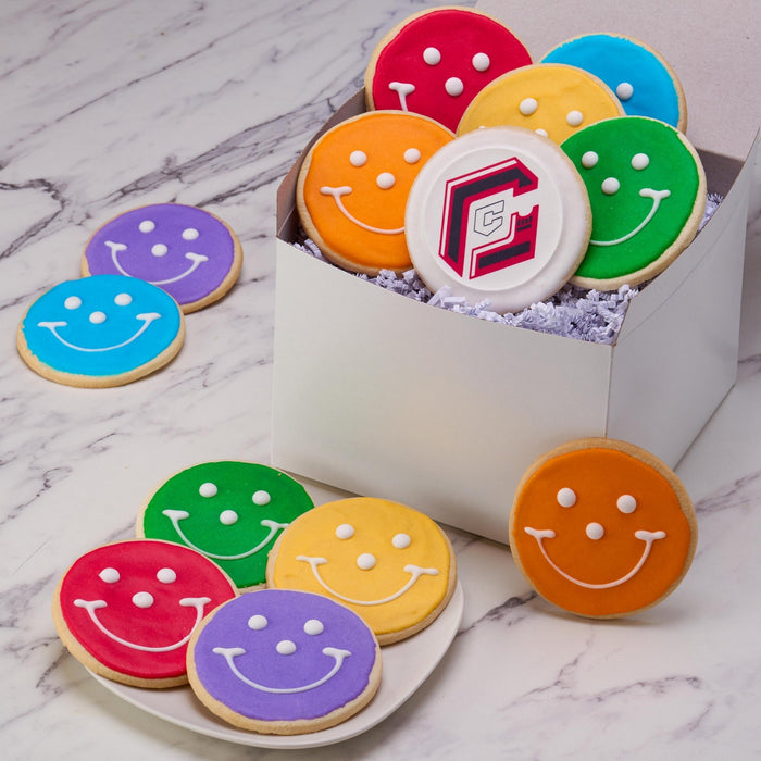 Smiley® Cookie Big Picture Corporate Logo Gift Box - SmileyCookie.com individually wrapped, nut - free, and kosher cookies delivered to you!