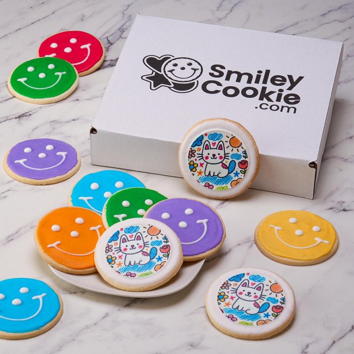Smiley® Cookie Father's Day Rainbow Custom Cookie Gift Set - SmileyCookie.com individually wrapped, nut - free, and kosher cookies delivered to you!