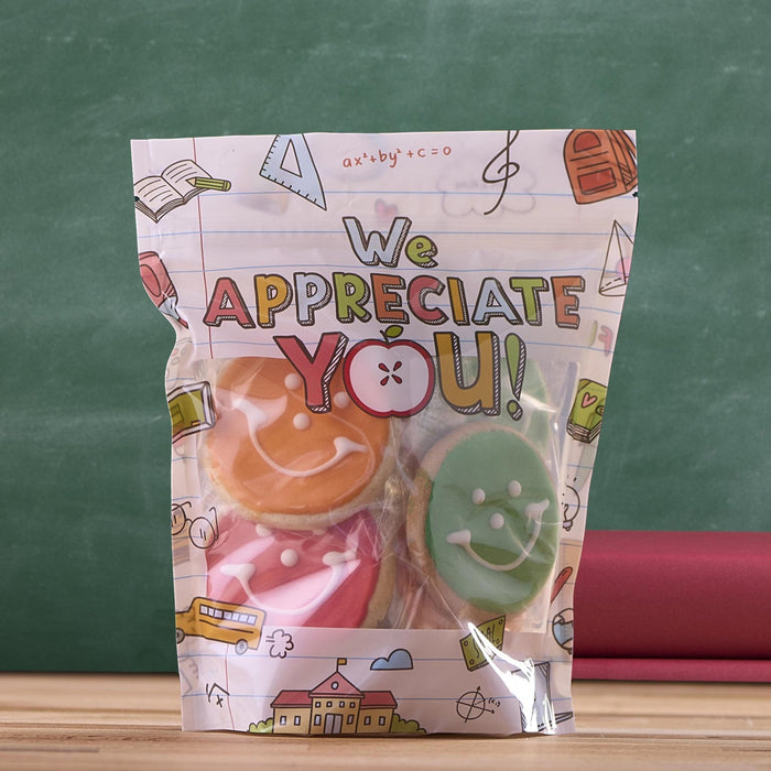 Teacher Appreciation Cookies Pack - SmileyCookie.com individually wrapped, nut - free, and kosher cookies delivered to you!