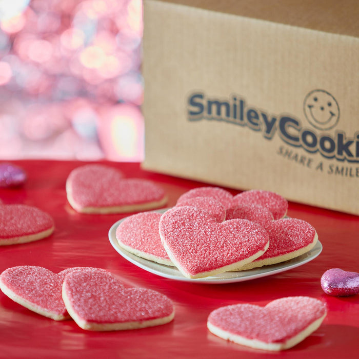 Red Sugar Sparkle Heart Cookies