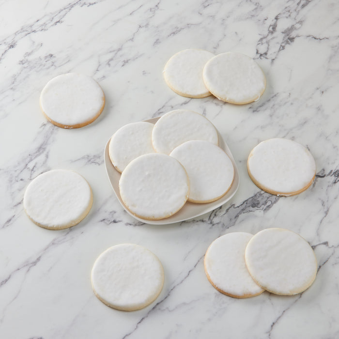 Classic Round White Iced Cookies 