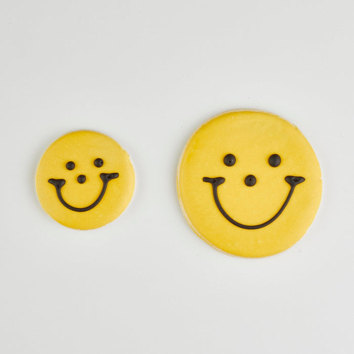 2.5" Mini Black & Gold Smiley Cookies - SmileyCookie.com individually wrapped, nut - free, and kosher cookies delivered to you!