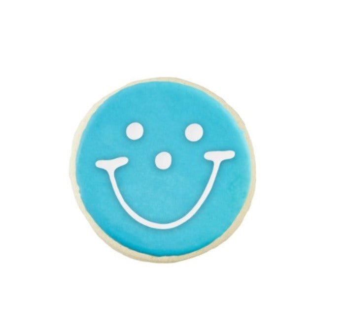 2.5" Mini Blue Smiley Cookies - SmileyCookie.com individually wrapped, nut - free, and kosher cookies delivered to you!