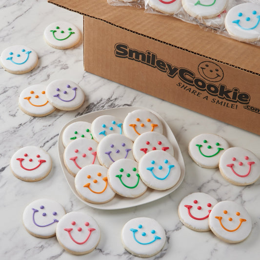 2.5" Mini Original Smiley Cookies - SmileyCookie.com individually wrapped, nut - free, and kosher cookies delivered to you!