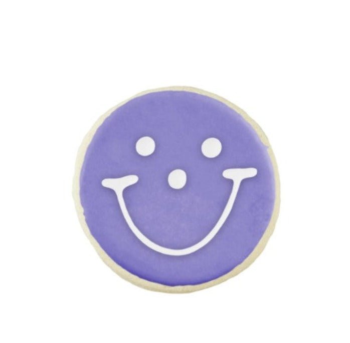 2.5" Mini Purple Smiley Cookies - SmileyCookie.com individually wrapped, nut - free, and kosher cookies delivered to you!