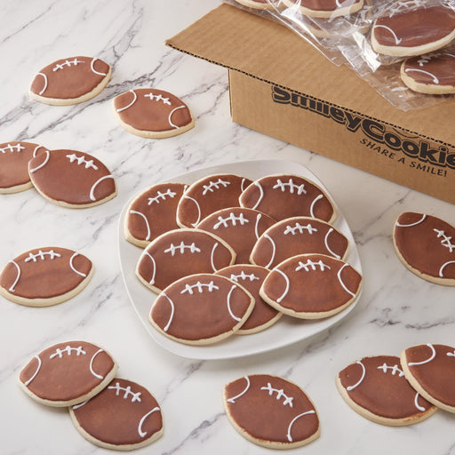 4" Football Cookies - SmileyCookie.com individually wrapped, nut - free, and kosher cookies delivered to you!