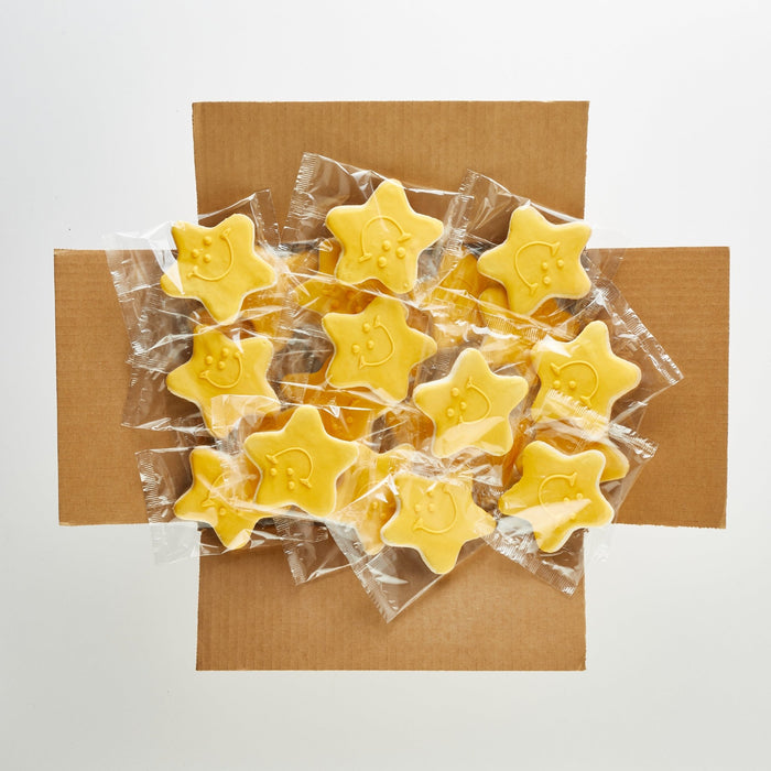 4" Gold Star Smiley Cookies - SmileyCookie.com individually wrapped, nut - free, and kosher cookies delivered to you!
