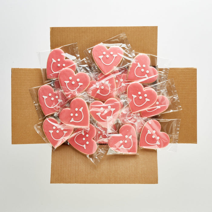 4" Heart Smiley Cookies - SmileyCookie.com individually wrapped, nut - free, and kosher cookies delivered to you!