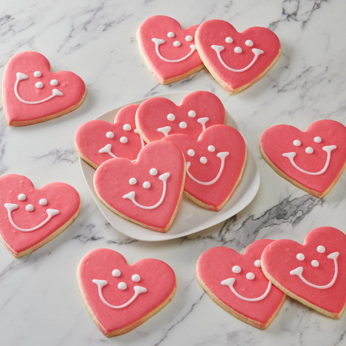 4" Heart Smiley Cookies - SmileyCookie.com individually wrapped, nut - free, and kosher cookies delivered to you!