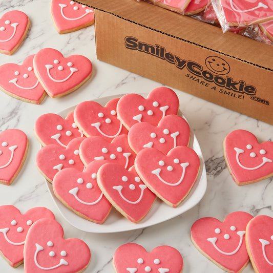 4" Heart Smiley Cookies - SmileyCookie.com individually wrapped, nut - free, and kosher cookies delivered to you!