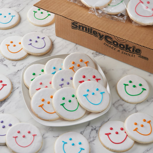4" Original Smiley Cookies - SmileyCookie.com individually wrapped, nut - free, and kosher cookies delivered to you!