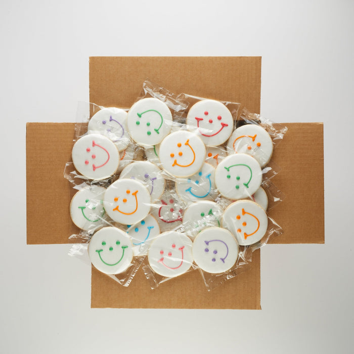 4" Original Smiley Cookies - SmileyCookie.com individually wrapped, nut - free, and kosher cookies delivered to you!