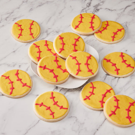 4" Softball Cookies - SmileyCookie.com individually wrapped, nut - free, and kosher cookies delivered to you!
