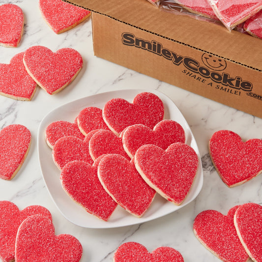 4" Sparkle Heart Cookies - SmileyCookie.com individually wrapped, nut - free, and kosher cookies delivered to you!