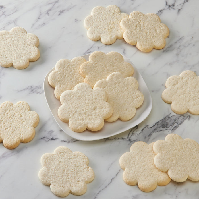 4" Uniced Flower Cookies - SmileyCookie.com individually wrapped, nut - free, and kosher cookies delivered to you!