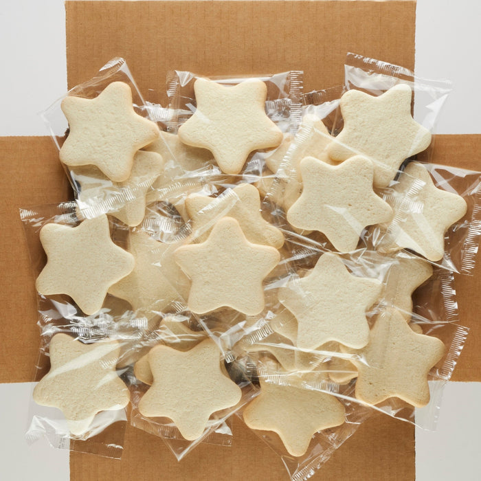 4" Uniced Star Cookies - SmileyCookie.com individually wrapped, nut - free, and kosher cookies delivered to you!