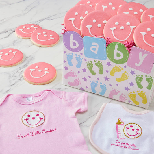 Baby Shower Gift Set - SmileyCookie.com individually wrapped, nut - free, and kosher cookies delivered to you!