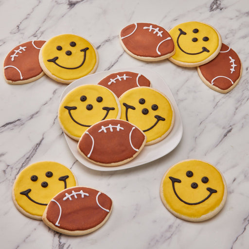Black & Gold Football Cookie Pack  - SmileyCookie.com individually wrapped, nut - free, and kosher cookies delivered to you!