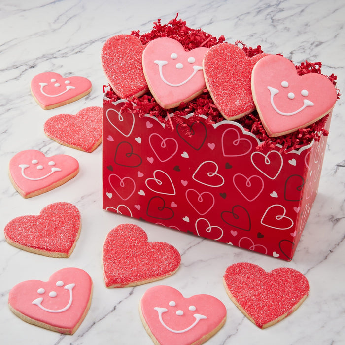Dozen Hearts Gift Box - SmileyCookie.com individually wrapped, nut - free, and kosher cookies delivered to you!