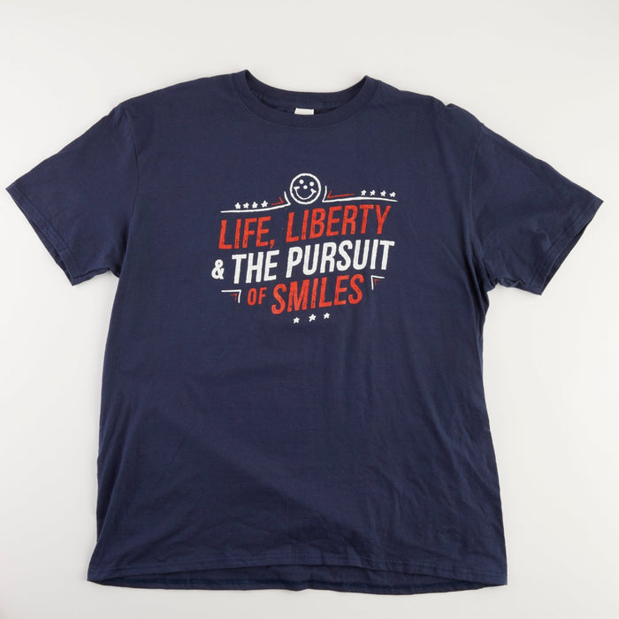 Life Liberty and the Pursuit of Smiles Shirt  - SmileyCookie.com individually wrapped, nut - free, and kosher cookies delivered to you!