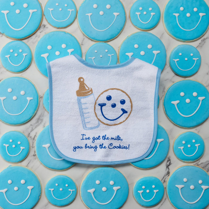 Smiley® Cookie Baby Bib - SmileyCookie.com individually wrapped, nut - free, and kosher cookies delivered to you!