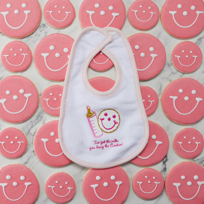 Smiley® Cookie Baby Bib  - SmileyCookie.com individually wrapped, nut - free, and kosher cookies delivered to you!