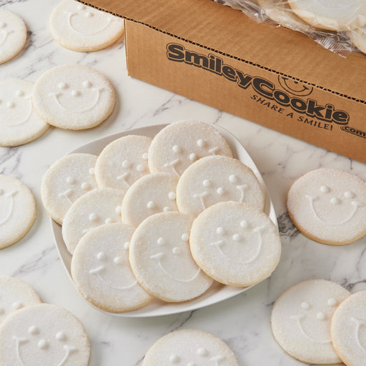 White Sparkle Smiley® Cookies  - SmileyCookie.com individually wrapped, nut - free, and kosher cookies delivered to you!