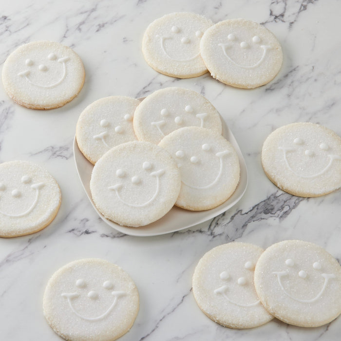 White Sparkle Smiley® Cookies - SmileyCookie.com individually wrapped, nut - free, and kosher cookies delivered to you!
