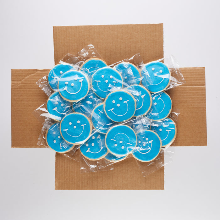 Blue Smiley Cookies