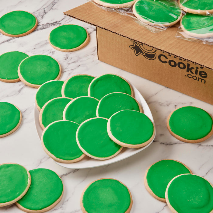 Classic Round Green Iced Cookies 