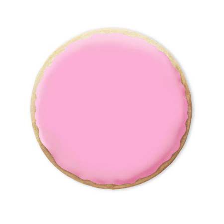 2.5" Unwrapped Mini Round Pink Iced Cookies - CM - SmileyCookie.com individually wrapped, nut - free, and kosher cookies delivered to you!