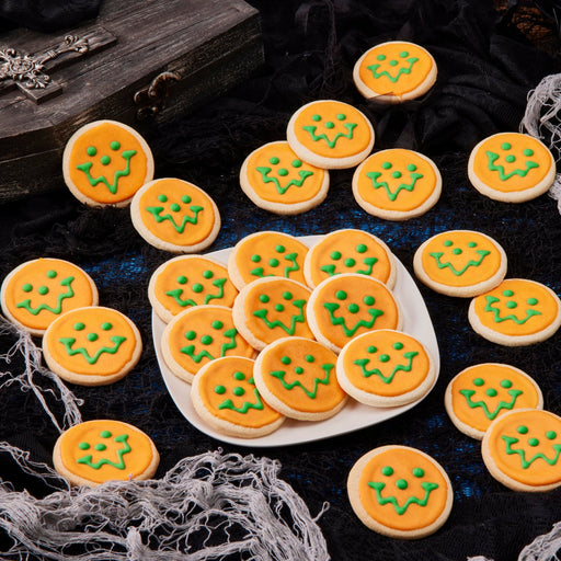2.5" Wrapped Mini Jack o Lantern Cookies - SmileyCookie.com individually wrapped, nut - free, and kosher cookies delivered to you!