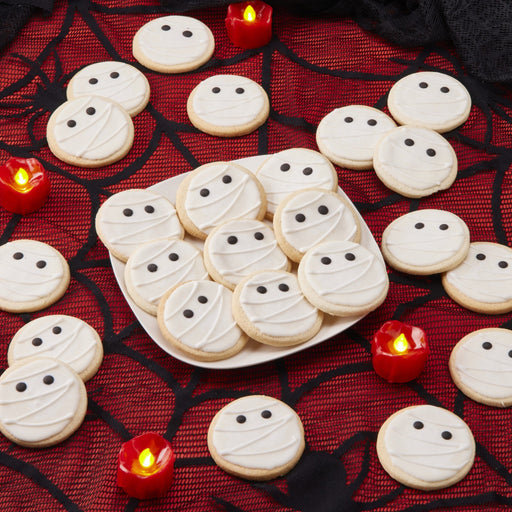 2.5" Wrapped Mini Mummy Cookies - SmileyCookie.com individually wrapped, nut - free, and kosher cookies delivered to you!